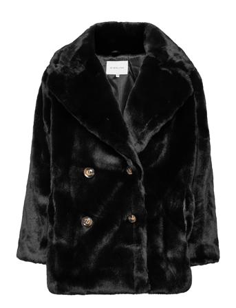 Halley Faux Fur Jacket Black By Malina