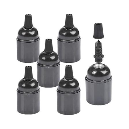 6-pak Bakelite Lamp Holder E26/ E27 Lyspæreholder Vintage Pæreholder Es Skrue Lampholder For Ceili [L] Black