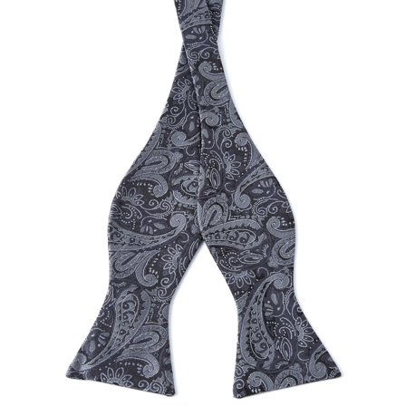 Stříbrno-šedý vázací motýlek s Paisley vzorem pro muže - Vázací motýlky