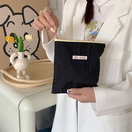 Kosmetisk väska Canvas myntväska SVART TYP A TYP A