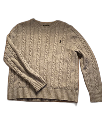 Grå kabelstickad tröja Polo Ralph Lauren s