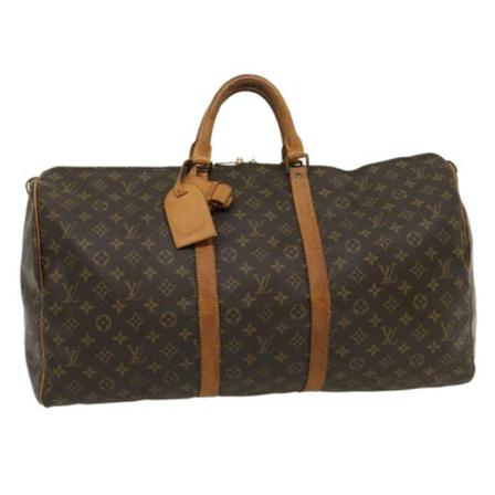 Louis Vuitton Vintage, Pre-owned Keepall 55 Monogram Bag Bruin, Dames, Maat:ONE Size,leer