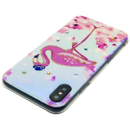 Beskyttelsesveske PINK FLAMINGO for iPhone X/XS