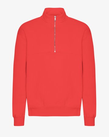 Organic Quarter Zip - Red Tangerine XS