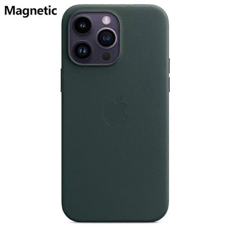 Til iPhone 14 Pro Cover Kompatibel med MagSafe PU + PC Telefon Bagside Cover med Logo -