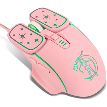 Pelihiiri, 4 väriä taustavalaistu optinen pelihiiri, ergonominen USB-johdollinen, 7200 DPI ja 6 painiketta, 4 ampumapeliä tietokoneelle/Win/Mac/