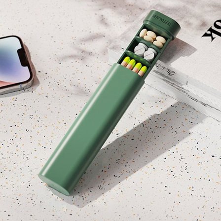 Pilleæske Medicin Opbevaringsboks GRØN