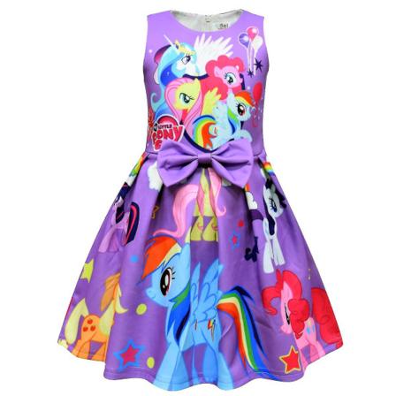 Sommar Prinsessa Min Lilla Ponny Klänningar För Flickor Halloween Födelsedagsfest Baby Cartoon Vestidos Klänning Kläder 100 picture color1