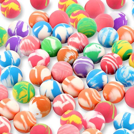 100 stycken små studsbollar i gummi med hög studs