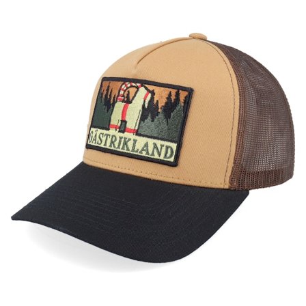 Wild Spirit - Braun Trucker Cap - Swedish Gästrikland Landscape Wheat/Brown/Black A-Frame Trucker @ Hatstore
