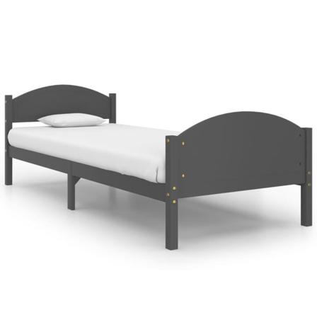 Vidaxl Sängram Mörkgrå Massiv Furu 100x200 Cm Grå
