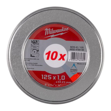 Milwaukee 4932478998 Kappeskive 10-pakk 125 x 1.0 mm, Maskintilbehør & forbruk