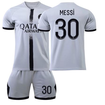 2022 Paris Borta Fotbollströjor Set - Vit Blå 16