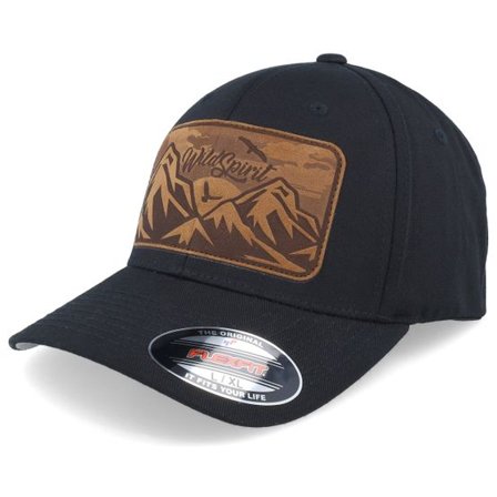 Wild Spirit - Svart flexfit Keps - Big Mountain & Birds Patch Black Flexfit @ Hatstore