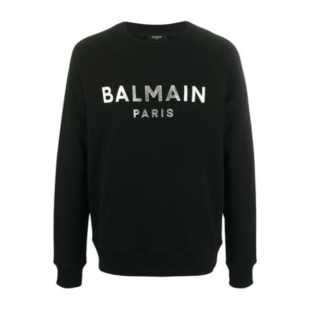 Balmain Foil Logo Sweatshirt , Zwart , Heren , Maat: M