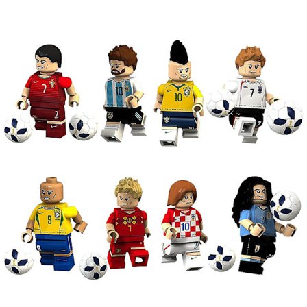 8 kpl / sarja Super Star Minifigures Lelut Jalkapalloilija Rakennuspalikat