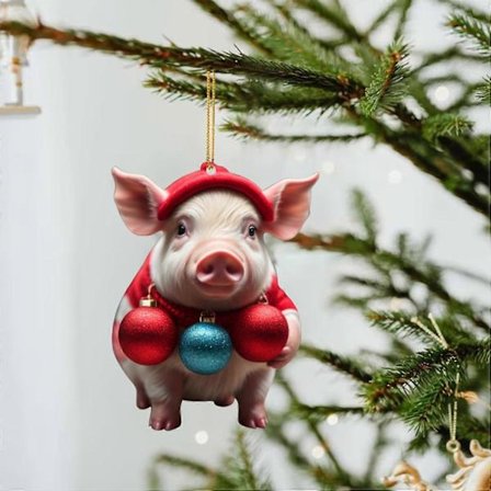 Julhängande Akryl Gris Plat Bil Hängsmycke Julgran Ornament juldekorationer rea [DB]