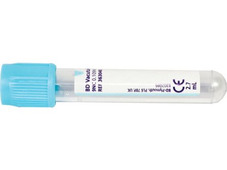 VACUTAINER Vakuumrör ljusblå NaC 3,2% 5/2,7ml - Lyreco - Sjukvård och omsorg - Lab och analys - Provrör - Vacutainer/Hemogard
