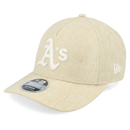 New Era - MLB Beige adjustable Czapka Z Daszkiem - Oakland Athletics 9FORTY M-crown Cotton Weave Stone A-frame Adjustable @ Hatstore
