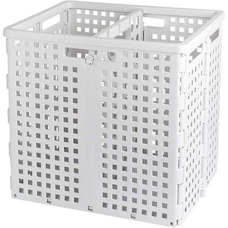 Hopfällbar tvättkorg med handtag, 2 fack