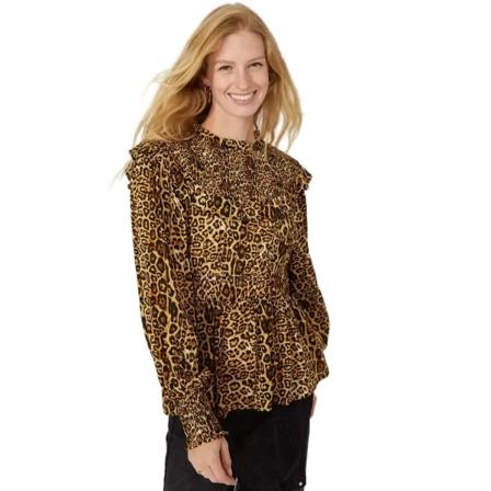 Mantaray Djurtryck För Kvinnor/damer Print Blus 12 Uk Burnt