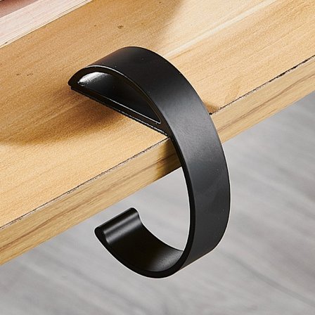 Poraamaton pöytäkoukku, yksinkertainen alumiinikoukku, työpöydän säilytyskoukku, pöydän sivun luova koukku