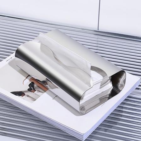 Nordic Luxury Rustfritt Stål Tissue Box for Living Room Deskto