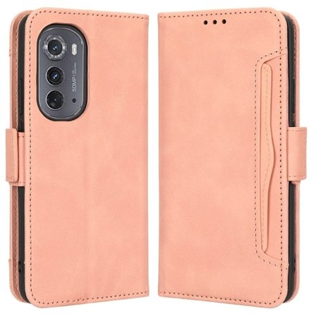 Modernt Motorola Moto Edge 2022 fodral med plånbok - Rosa