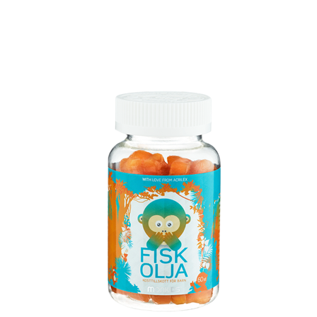 Monkids Fiskolja 60 tuggtabletter