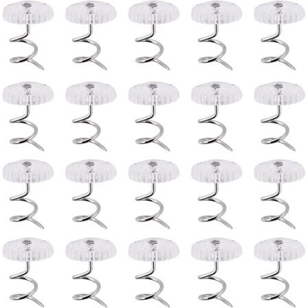 Klare Twist-nåler - 100 stykker, Plasthode Møbelnåler for Trekk og Sengeskjørt