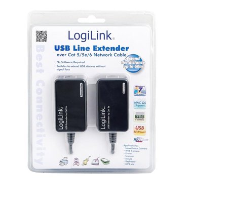 LogiLink USB extender op til 60 meter (RJ 45)