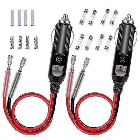 St Cigarettändaradapter Hane Med 16 Awg 12v/24v Universell Strömkabel, För Bilkraftomvandlare, Luftpump, Elektrisk Mugg