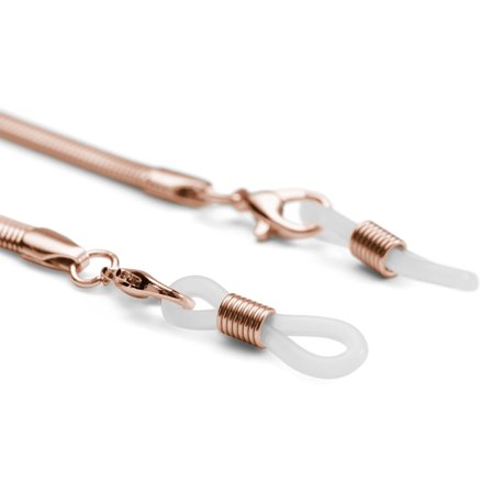 Rose Gold-Tone Stainless Steel Herringbone Sunglasses Chain for Men - Glasses Straps