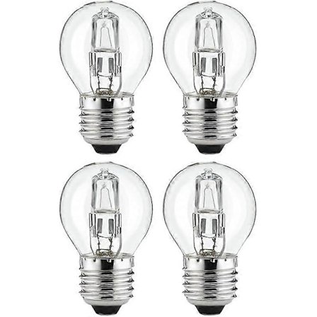 Ny 4X 28W (40W) Halogen Klar Golfkugle Pære - E27 Fatning, Varm Hvid, Dæmpbar
