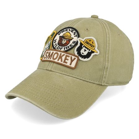American Needle - Beige trucker Keps - Smokey Bear Iconic Light Khaki Dad Cap @ Hatstore