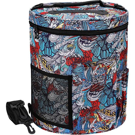 Garnoppbevaringsveske, funky trykt strikkeveske for oppbevaring av garn og