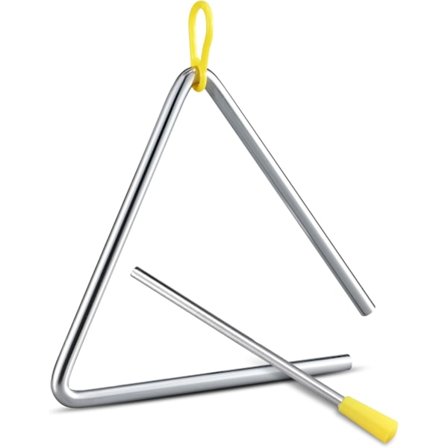 Hånd Percussion Triangel, 6 tommer Musikalsk Stål Triangel med Slagstang, Percussion Instrument med Udsøgt Lyd, Instrument til Orff Musikundervisning
