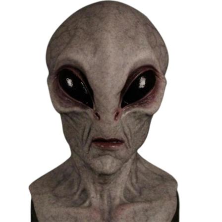 Halloween Alien Cosplay Latex Mask Party Skrämmande kostym Prop Huvudbonader Skrämmande Skräck Cover Gray