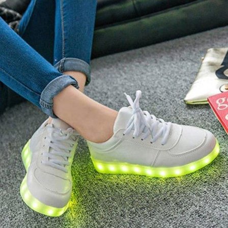 LED-sko sneakers Børn/Voksne, HVIDE - størrelse 27-45: stk 37 Wh Hvid Størrelse 37 Hvide