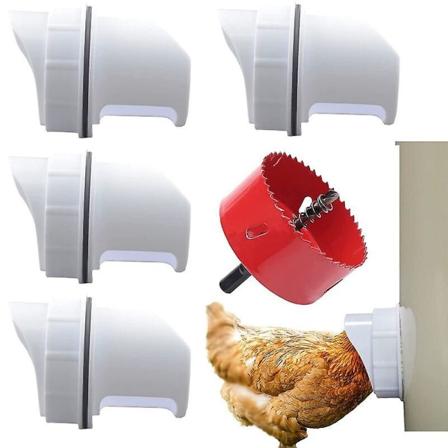 Diy 4 Port Automatisk Skadedyrsbekæmpelse Kyllingefoder Anti-spild Fjerkræfoder