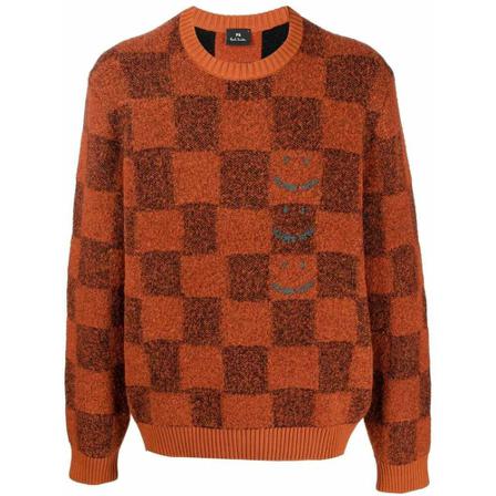 Paul Smith, Round-neck Knitwear Oranje, Heren, Maat:XL,Cotton