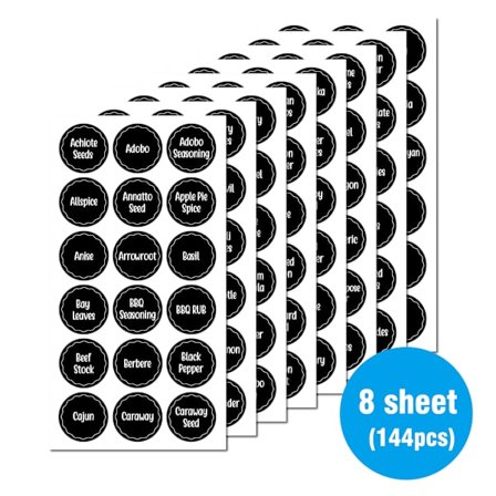 8 ark med 144 kryddburks etiketter tryckta etiketter skafferietiketter krittavla