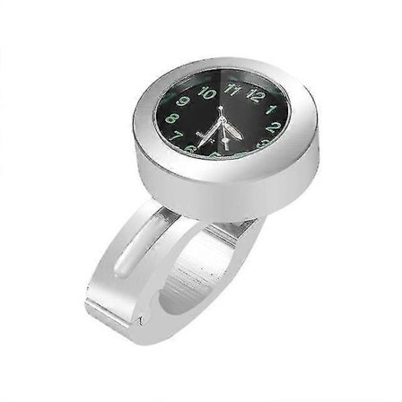 Motorsykkelstyre Lysende Klokke Vanntett Aluminium Tidsplan Brukes For Sykkel Scooter Modifisert Klokke Moto Tilbehør Sølv