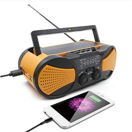 2000mAh Nödväderradio - Bärbar, Sol- eller Batteridriven