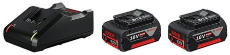 Bosch GBA 18V Laddpaket 18 V, 2 x 4 Ah, med laddare, Maskintillbehör & förbrukning