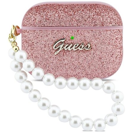 Guess Glitter Pearl Strap-etui til AirPods Pro 3 - Pink