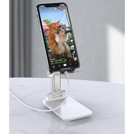 Mobilställ - Justerbar Höjd Svart / Vit