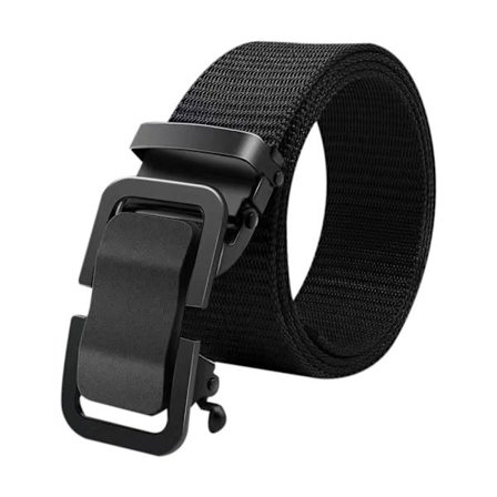 Nylon flettet bælte automatisk spænde linning SORT