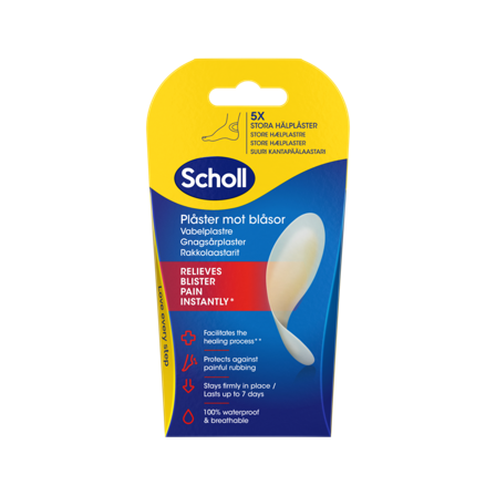 Scholl gnagsårplaster hæl stor 5 stk
