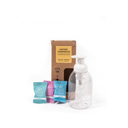 Napkin Letabs Sapone Compresso Starter Kit Dosatore + 3 Tabs